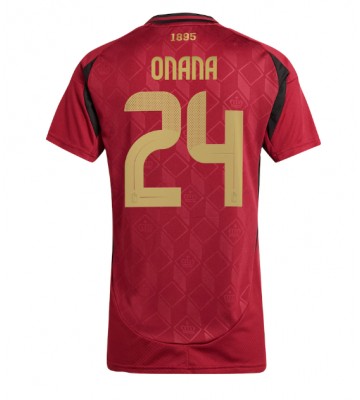 Belgien Amadou Onana #24 Hjemmebanetrøje Dame EM 2024 Kort ærmer